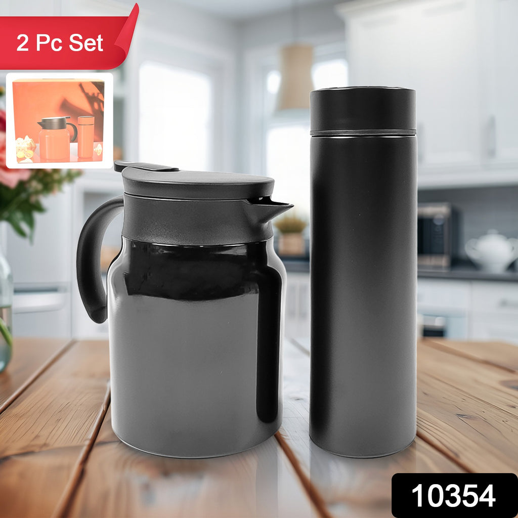 2-piece thermal coffee carafe, tea pot & water bottle set with LED display, 500ml & 1000ml