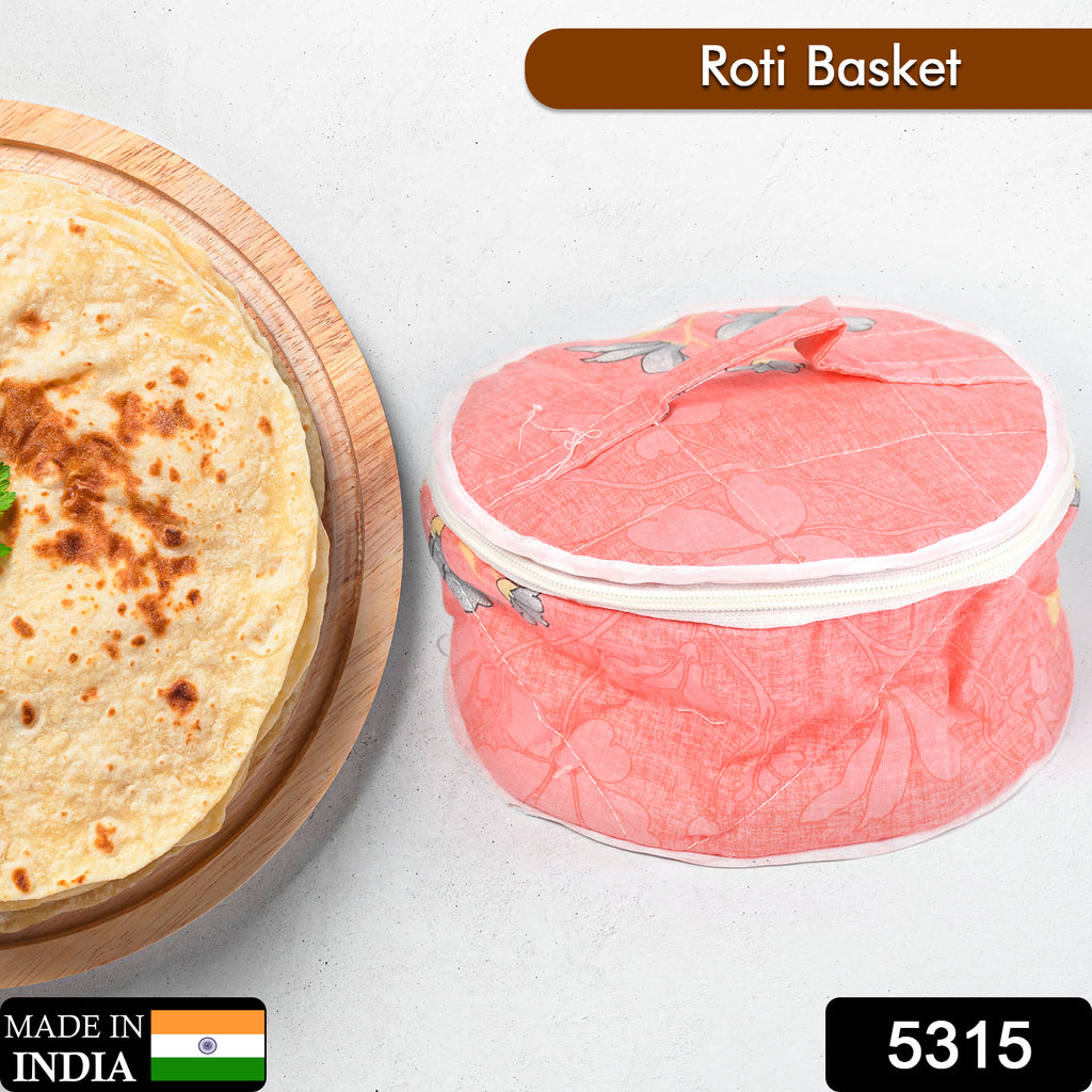 Multi-color cotton cloth roti casserole basket for hot chapattis. Washable design.