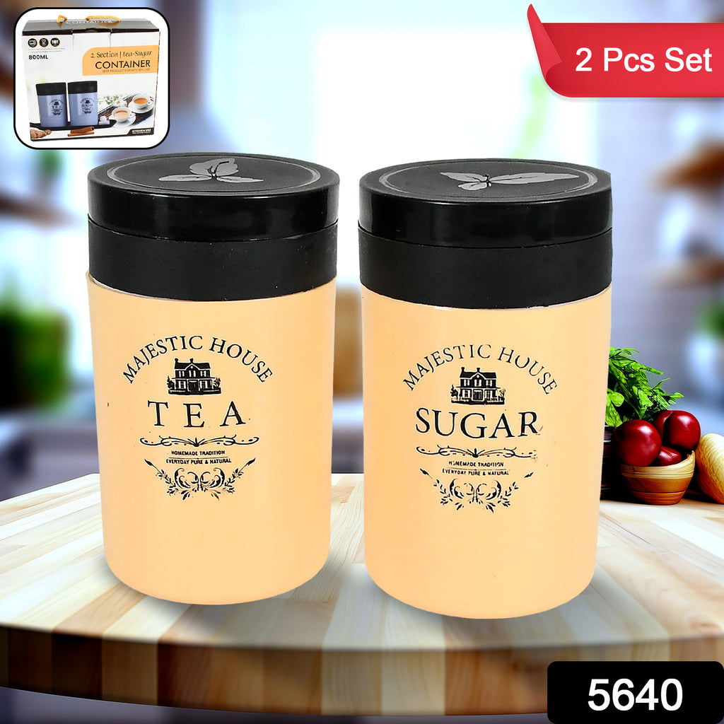 Damru shaped plastic 2-section airtight food containers for tea, sugar, coffee, salt & dry fruits.