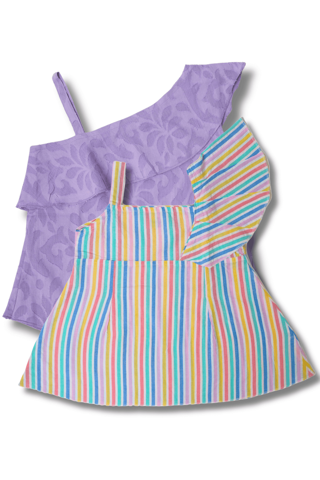 Girls 100% cotton summer top combo set, soft and breathable for comfortable play.