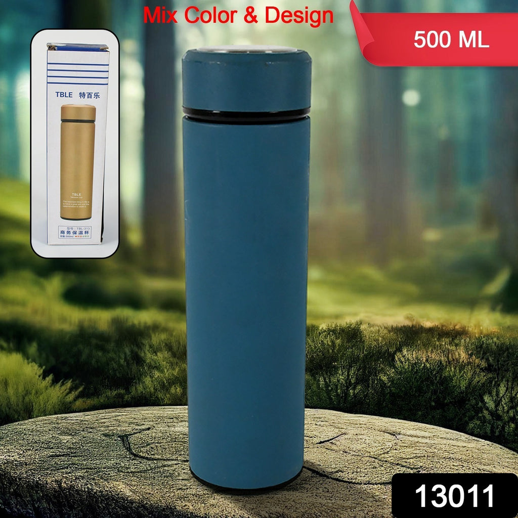 Unbreakable 500ml stainless steel leak-proof cold & hot water bottle for gym, office, travel.