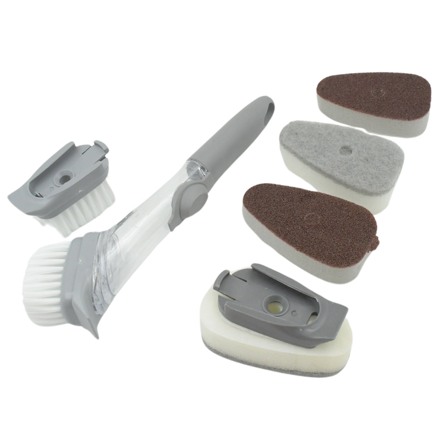 Home Kitchen Cleaning Brushes Scrubber Soap Dispenser Scrub Brush For Pans Pots And Bathtub Sink (5 In 1 )