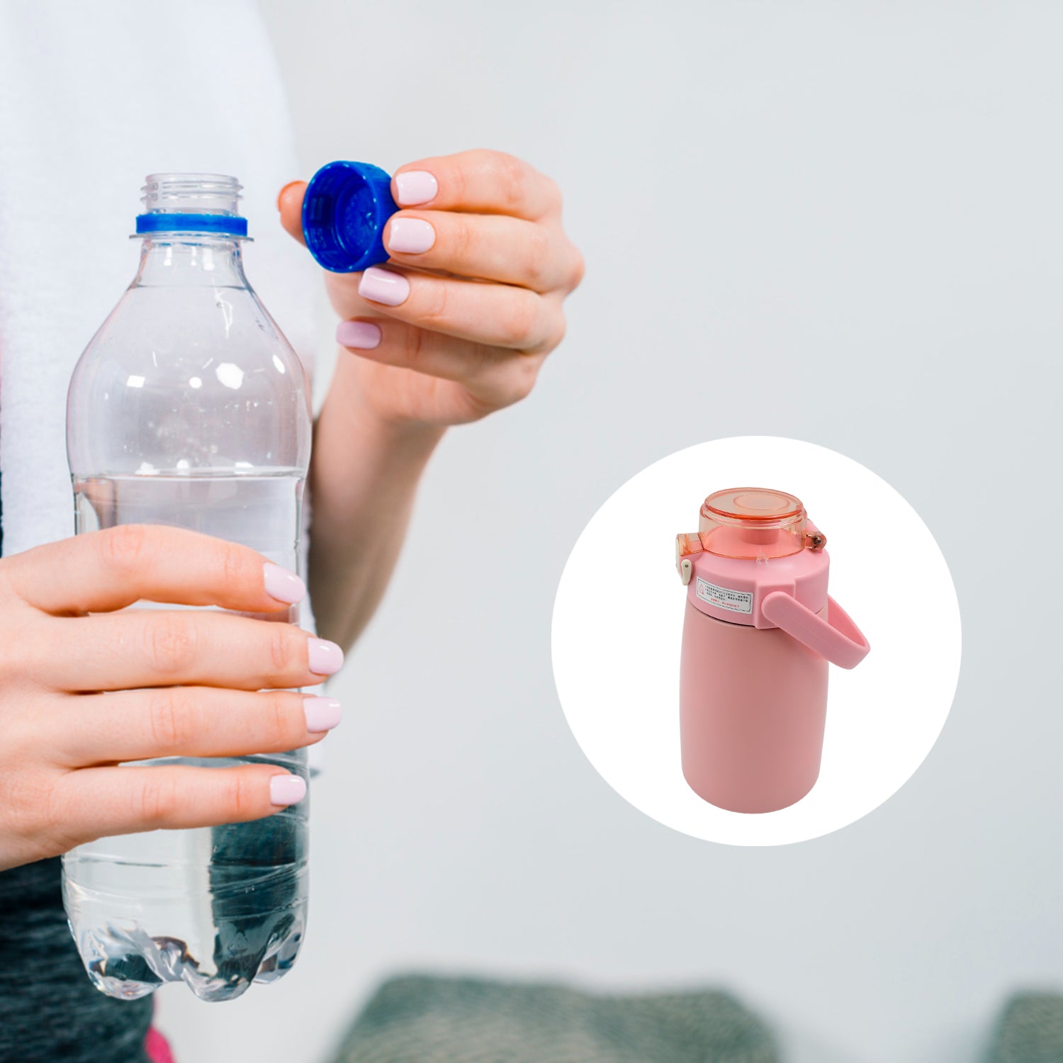Stainless Steel Vacuum Insulated Water Bottle With Handle Sticker (700 Ml)
