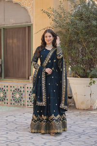 Wedding Wear Embroidery Work Readymade Gown With Dupatta | TRENDBUY