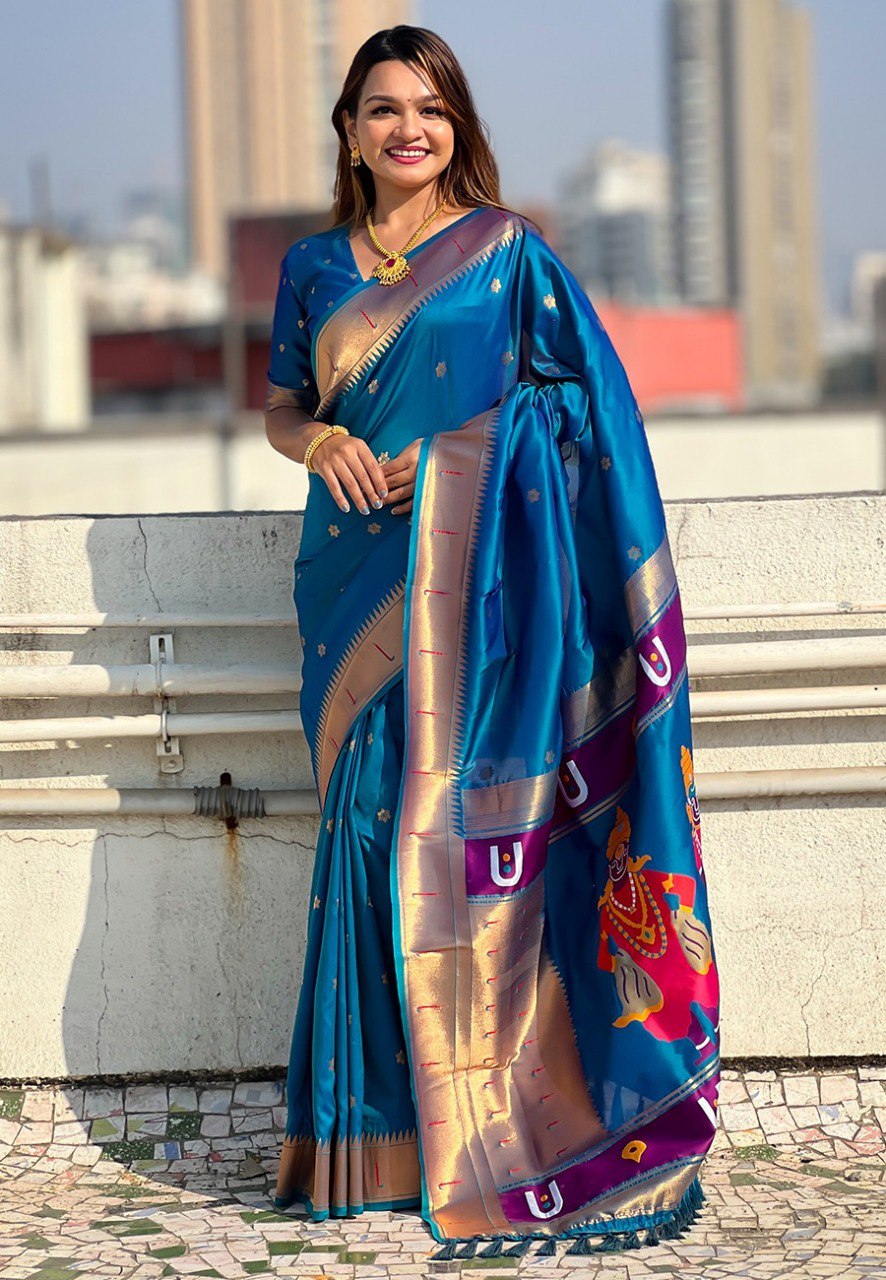Wedding wear soft silk Paithani saree