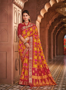 Wedding Wear Soft Silk With Zari Print Saree | TRENDBUY