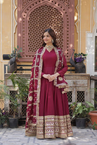 Wedding Wear Star Georgette with Embroidery Zari Gown | TRENDBUY