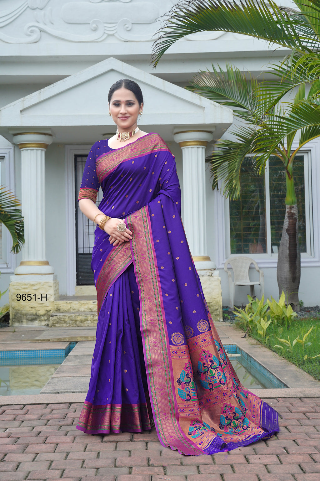 Soft silk Paithani saree with classical wedding design