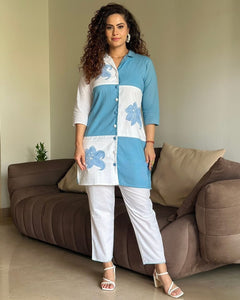 Casual Cotton Co-ord Set with Fancy Button | Comfortable Everyday Wear