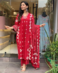 Heavy Flair Anarkali Suit Set with Hand Embroidery & Dupatta