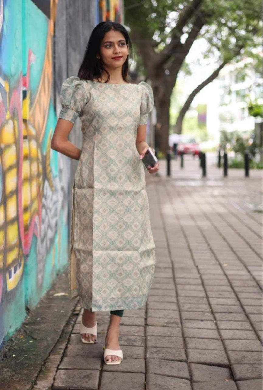Hot Selling Kurti - Heavy Chanderi Silk with Digital Print
