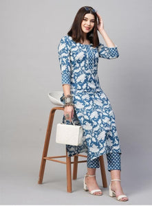 Beautiful Cotton Kurti Set - Digital Print Design