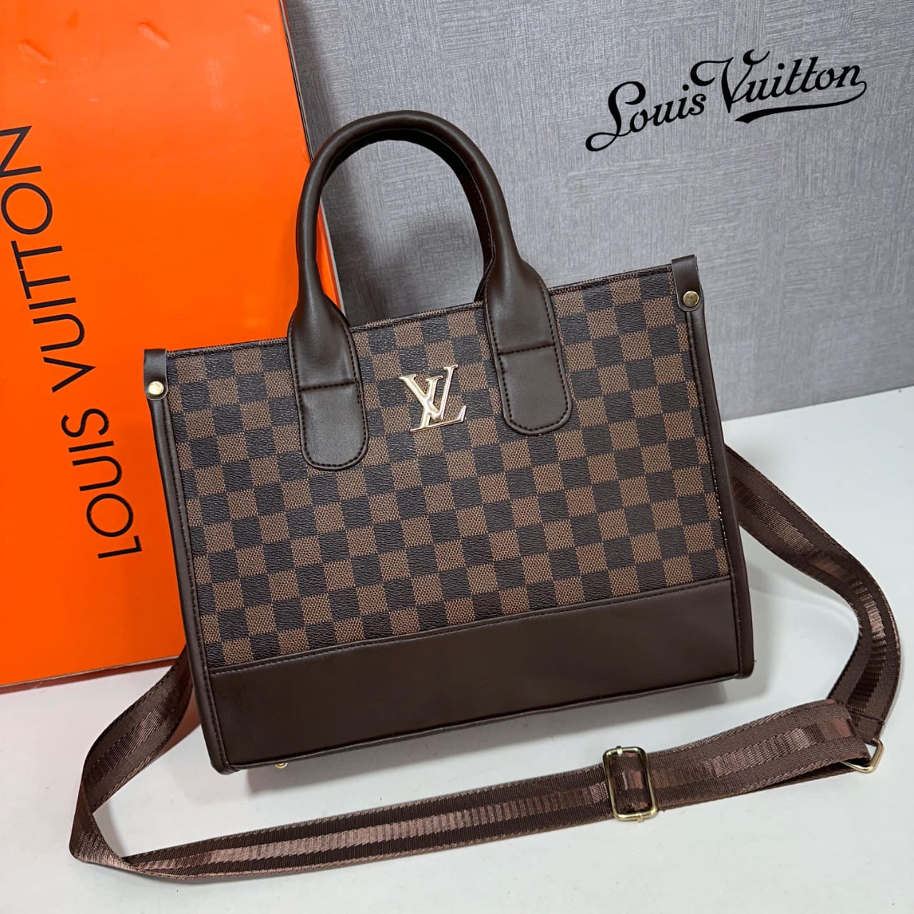 Premium Quality Louis Vuitton Tote Bag Brown