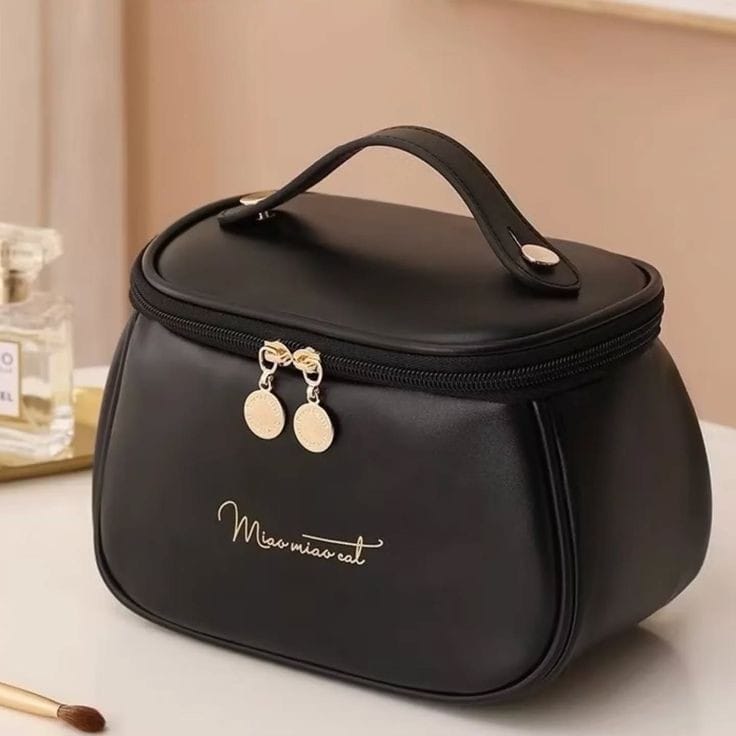 Portable Cosmetic Bag Organizer Case Brown