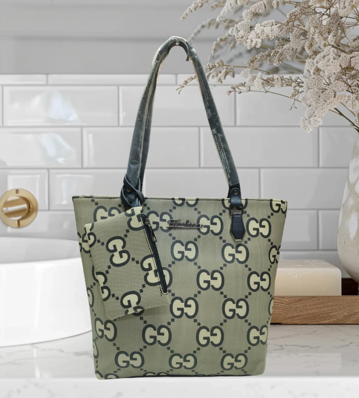Gucci Handbag - Designer Tote Bag in High-End Fabric Black