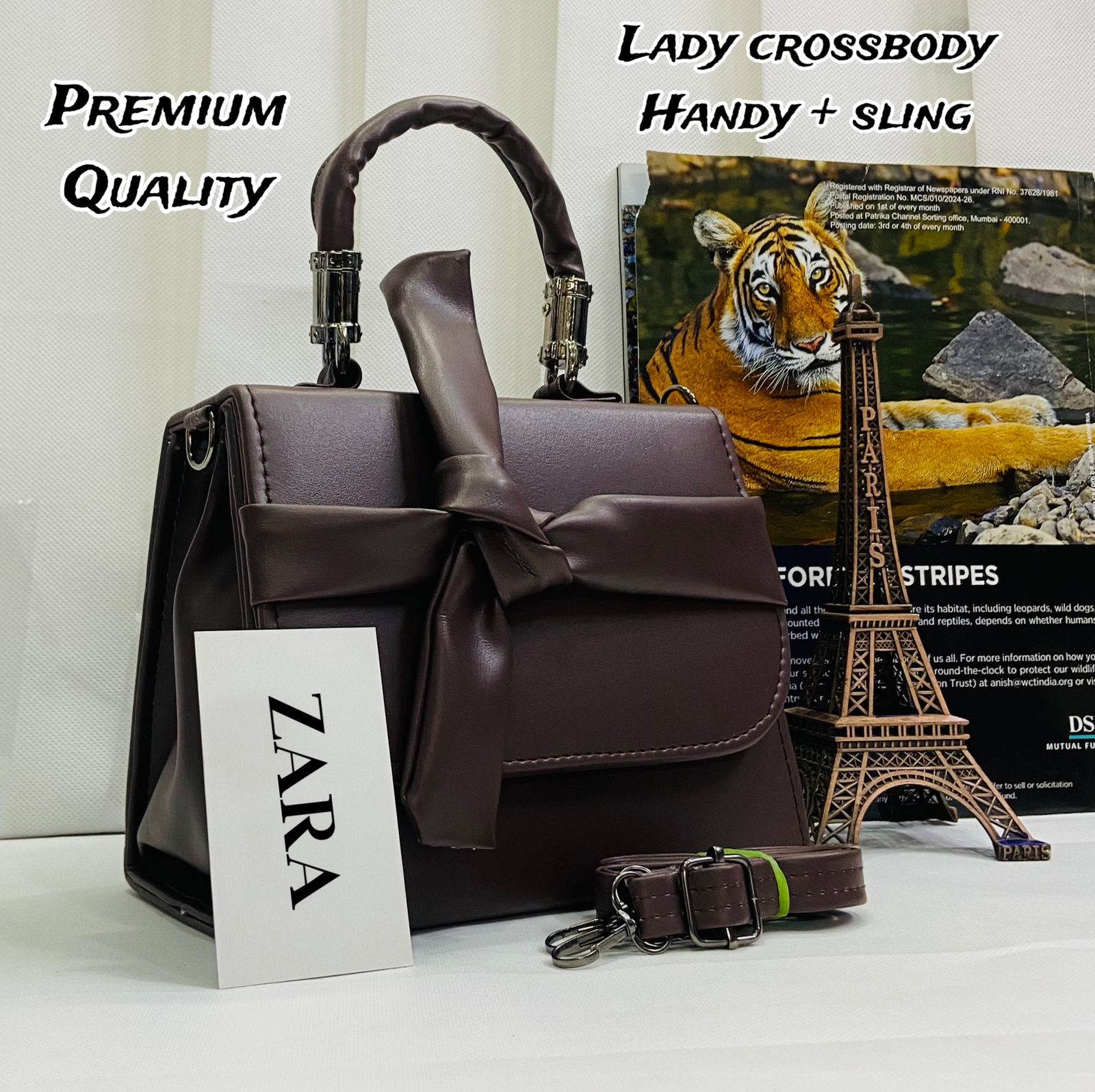 New Arrival Zara Handy Crossbody Sling Bag chocolate brown