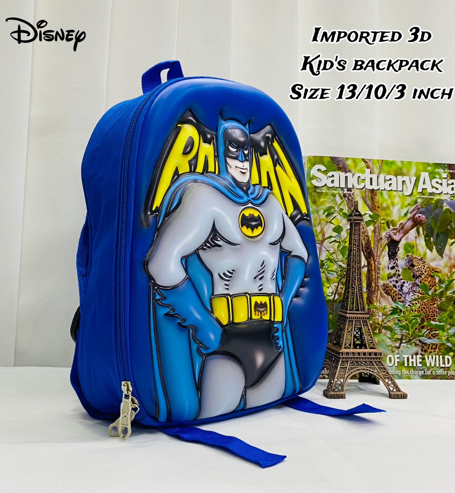 Kids Kindergarten 3D Emboss Backpacks - Batman Pattern Available Blue