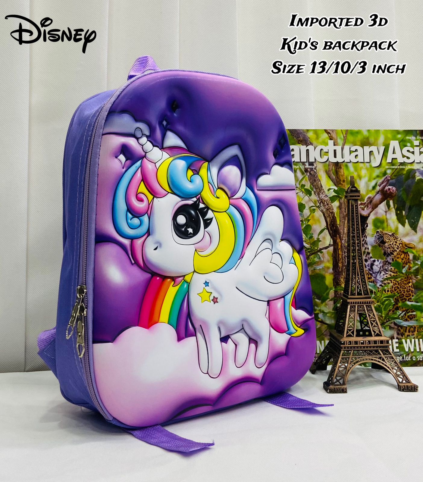 Kids Kindergarten 3D Emboss Backpacks - Unicorn Pattern Available Purple