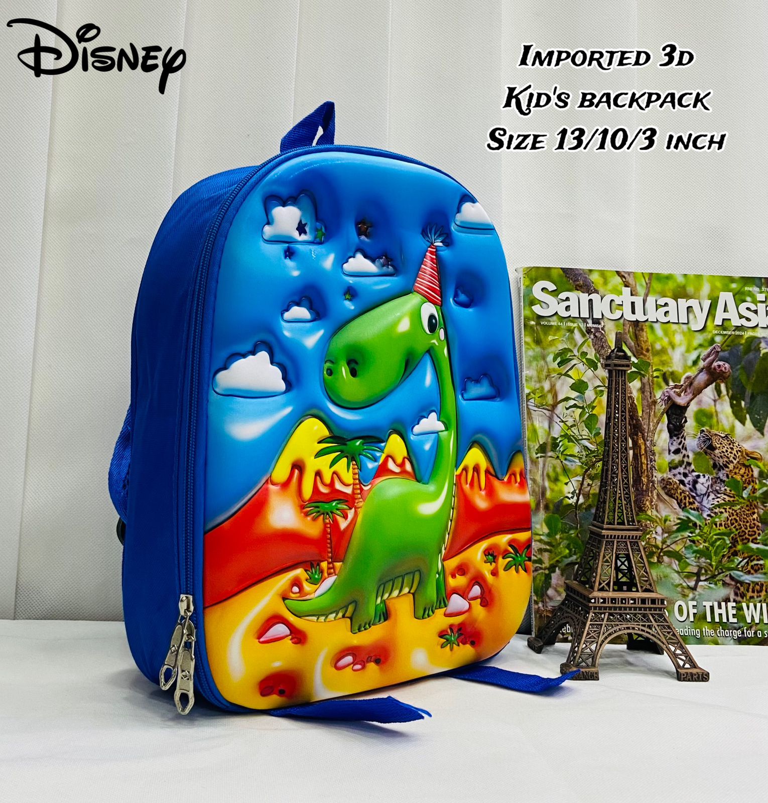 Kids Kindergarten 3D Emboss Backpacks - Dino Pattern Available Blue