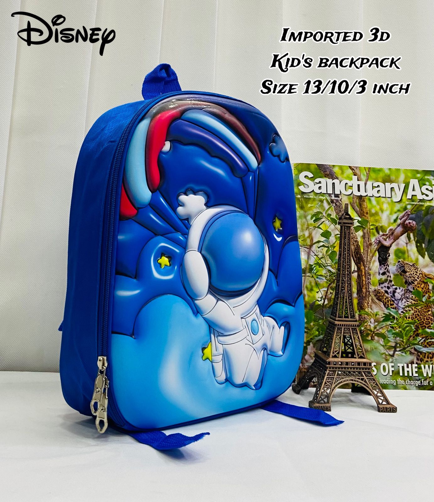 Kids Kindergarten 3D Emboss Backpacks - Astronaut Pattern Available Blue