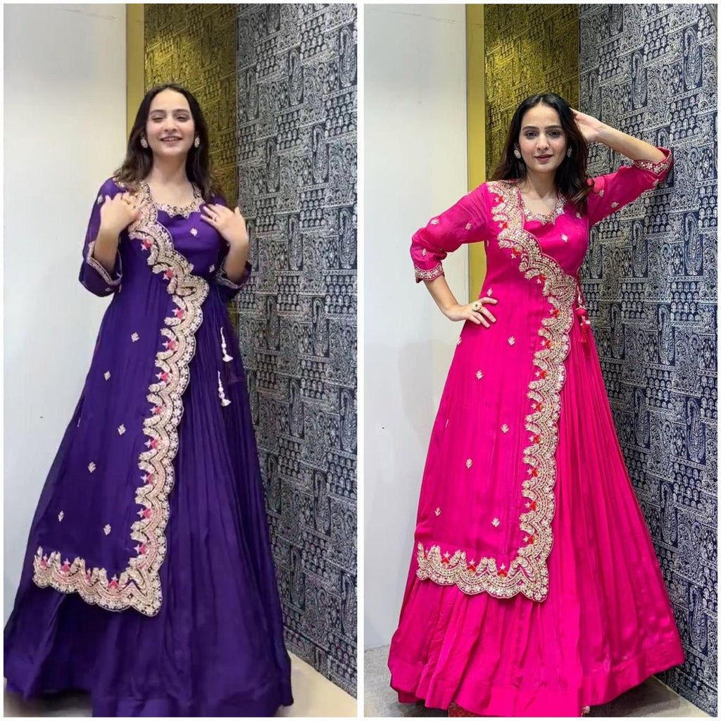 Stunning Fancy Western Style Gown with Cording Sequence Work