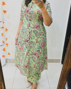 Premium Floral Cotton Kurti Palazza Set | Co-ord Set | Trendbuy