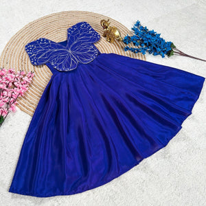 Kids' Butterfly Embroidered Gown | Chinnon Silk | Custom Size | Trendbuy
