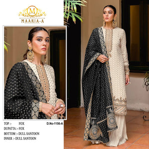 Embroidered Fox Georgette Suit | Black, Maroon, Blue, Green | Sequence & Zarkan Work | Trendbuy