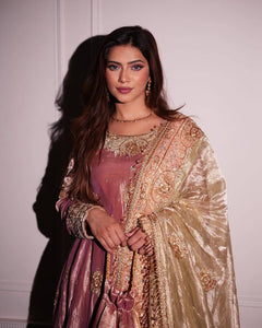 Designer Party Wear Top & Jacquard Plazzo Set | Pink | Free Size (Fits Up To 44) | TREND BUY