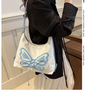TREND BUY Butterfly Appliqué Convertible Hobo Backpack - 2-in-1 Versatile Style for Ethnic Wear