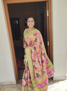 Pista Green Dola Silk Saree | TRENDBUY