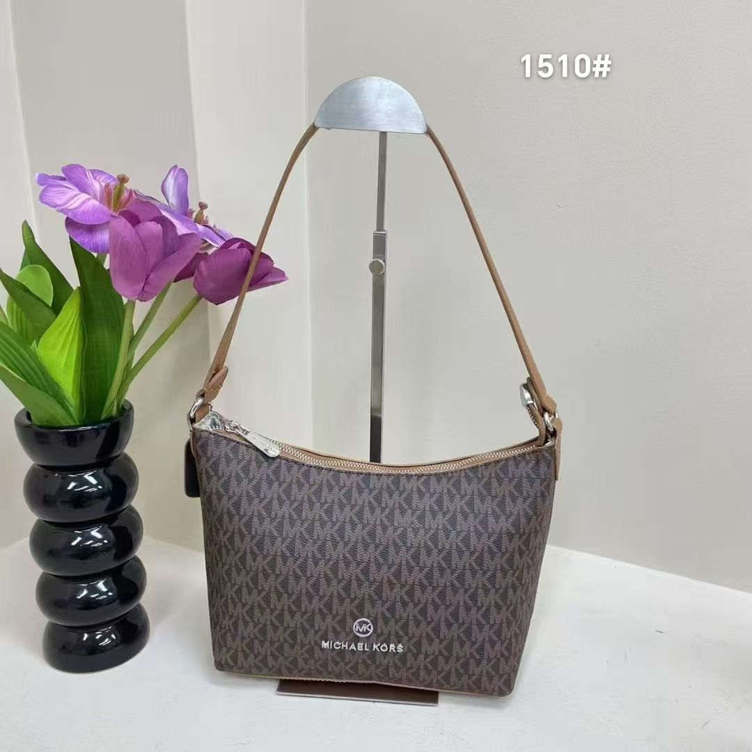 TRENDBUY Michael Kors MK monogram shoulder bag in classic brown, showcasing the signature pattern and stylish strap.