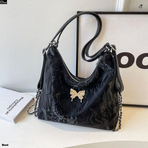 TRENDBUY Chic 2-in-1 Butterfly Accent Backpack & Tote Handbag – Imported Quality & Spacious Design