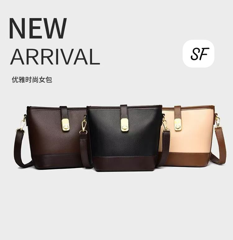 TRENDBUY new arrival collection showcasing classy sling bags in brown, black, and beige.