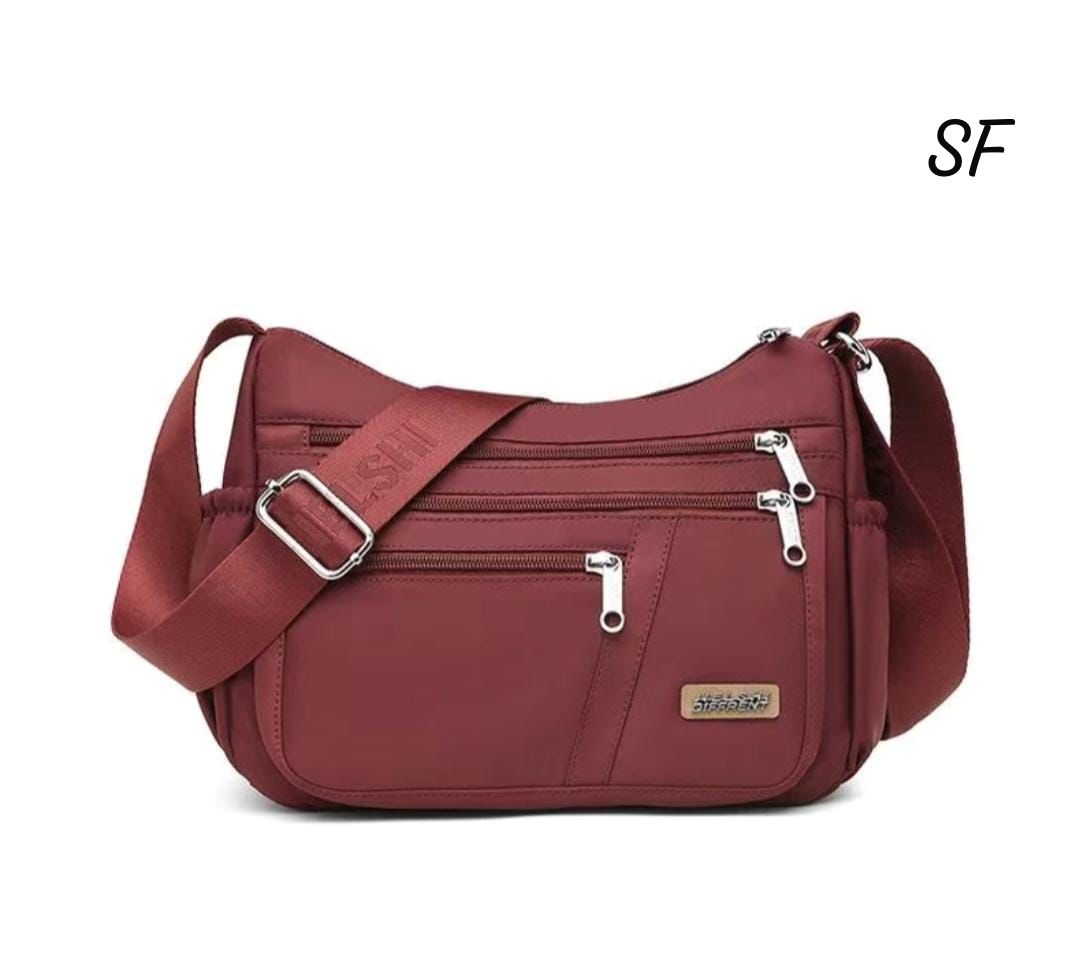 TRENDBUY Burgundy Imported Crossbody Purse, deep red hue, designed for modern elegance.