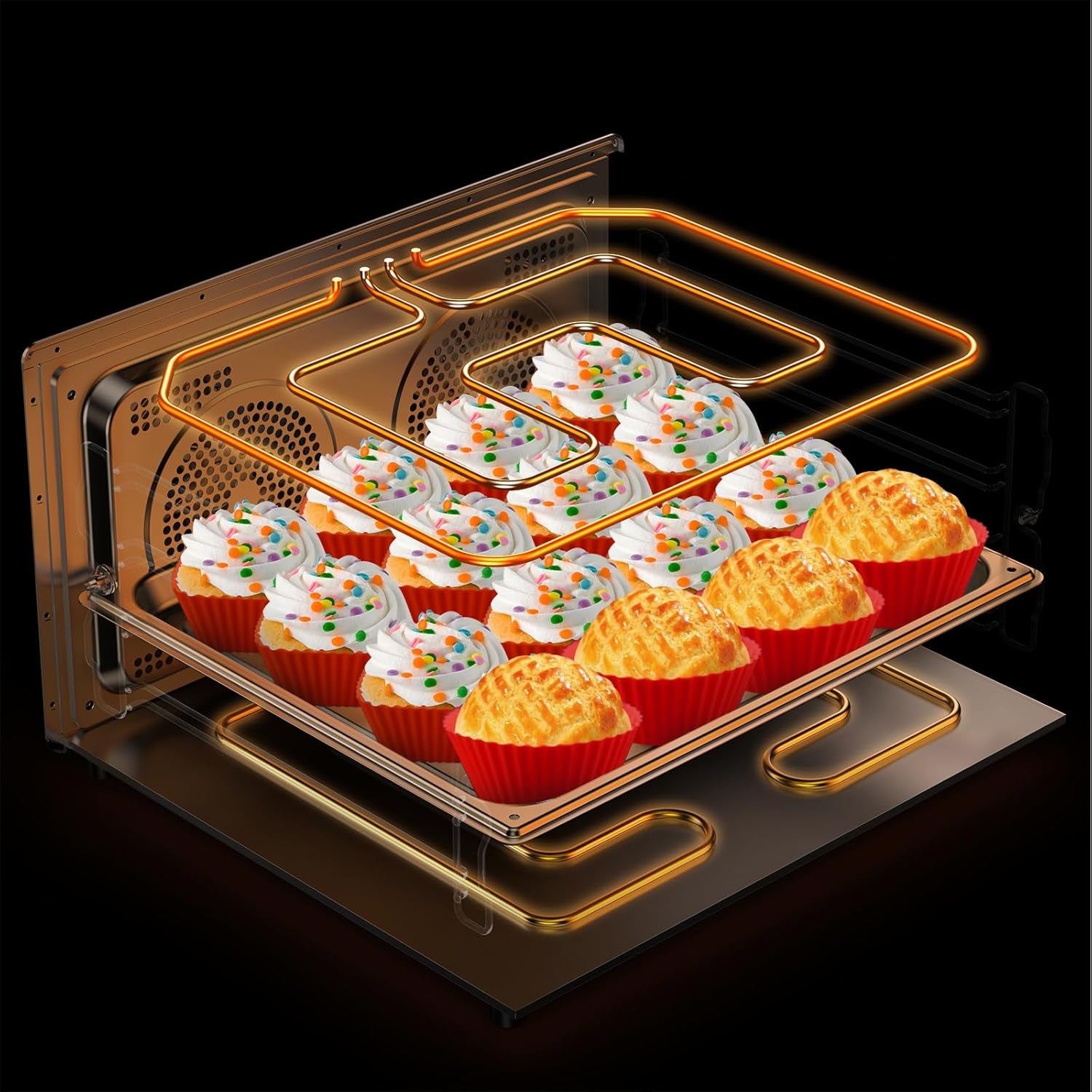 Cup Cake Silicone Molds For Cupcakes Muffins Jelly (2 Pc Set)