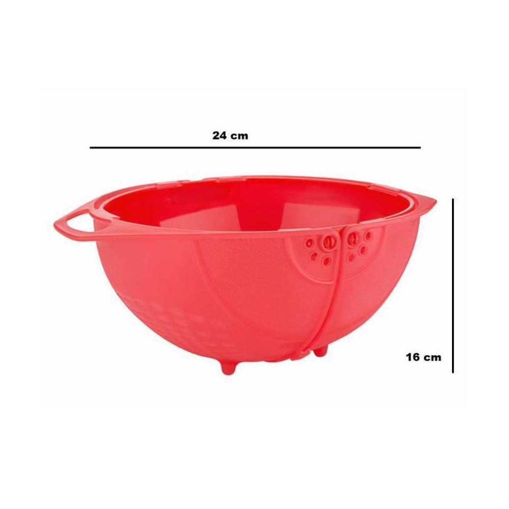 2145  Plastic Revolving Multi Functional Rice Vegetable Fruit Wash Basket Bowl (Multi Colour) - TREND BUY