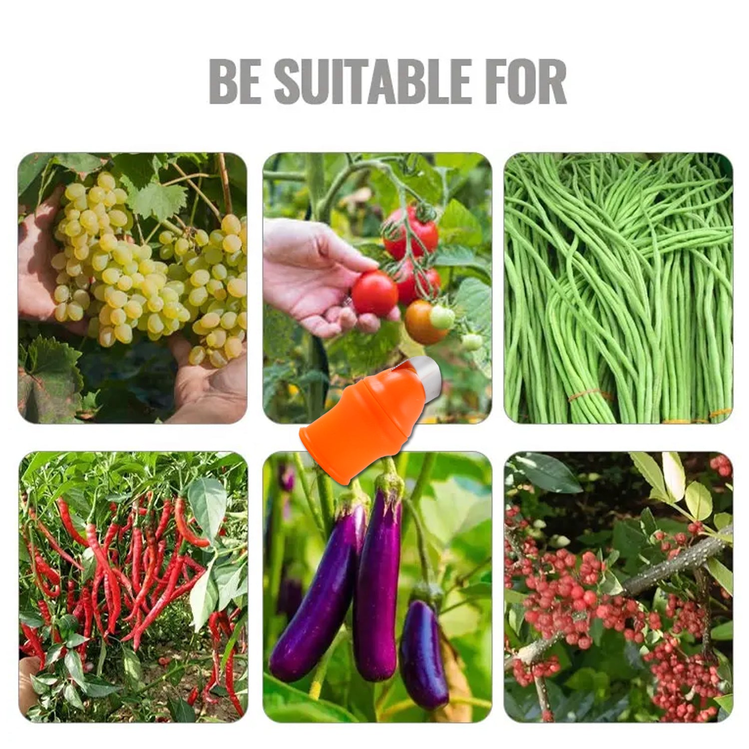 Red silicone thumb knife cutter with finger guard slicing a green chili