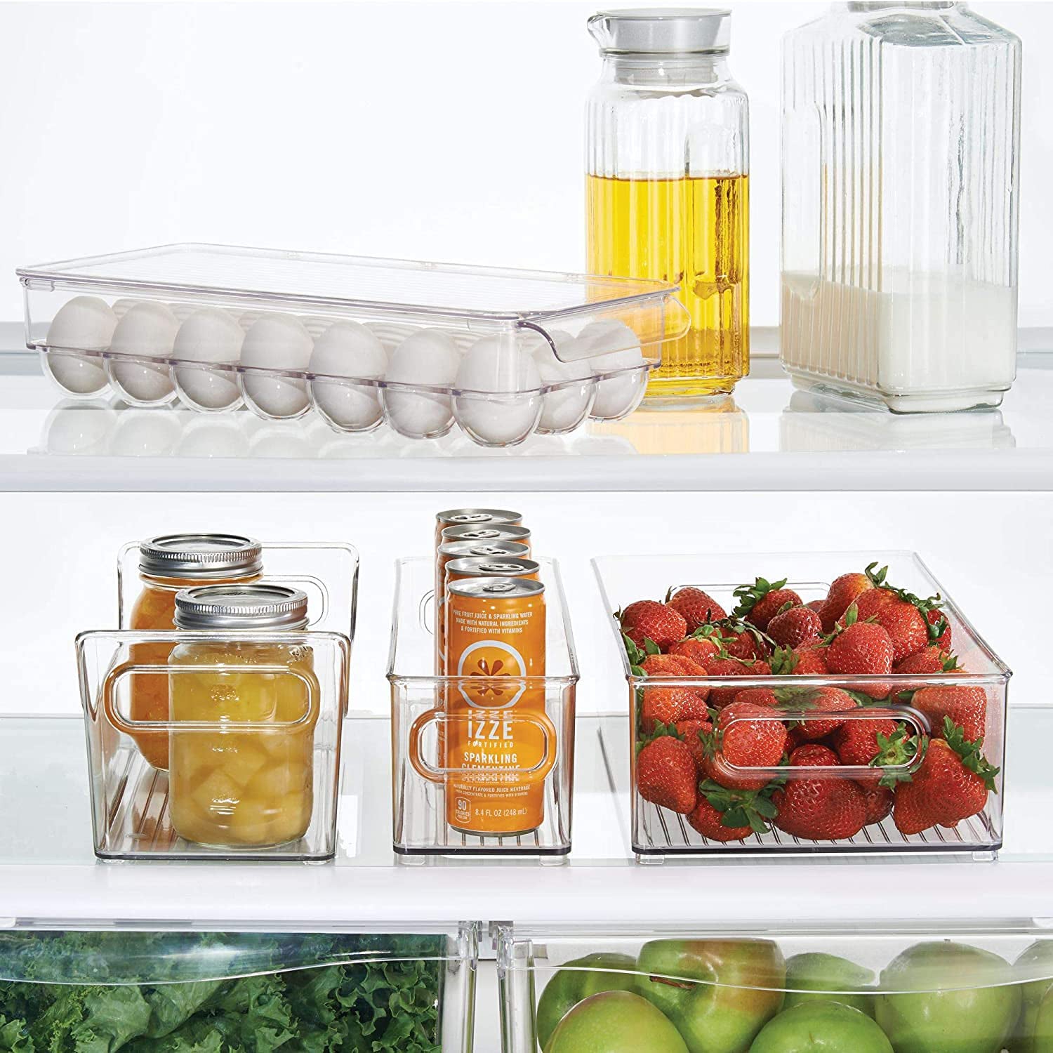 Plastic 18 Cavity Egg Storage Box Or Egg Trays For Refrigerator With Lid Handles High Quality Rectangular Egg Tray Box For 18 Egg (1 Pc)