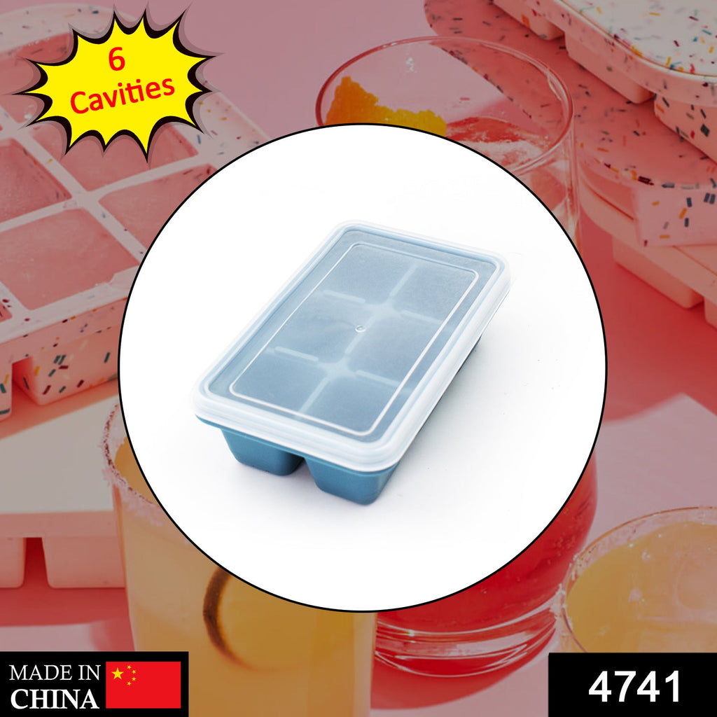 6 grid silicone ice tray for household kitchens, ideal for making ice cubes and various molds.