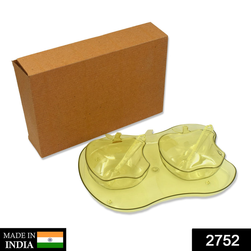 Red apple shape tray bowl for serving snacks and various food stuffs.