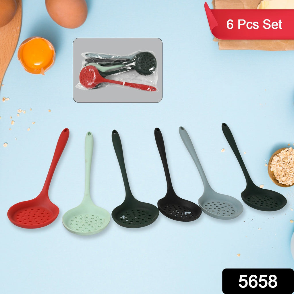 6 Pcs set of multipurpose silicone spoons for non-stick cooking and baking, heat-resistant kitchen utensils