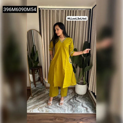 A-Line Dhabu Kurti with Pant Set for Women | Everyday Comfort