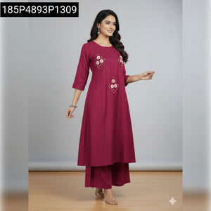 A-Line Handwork Kurta Palazzo Set Women's | Festive & Casual Wear