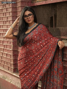 Buy Ajrak Printed Silk Saree for Women | Festive, Casual & Ethnic Wear Online