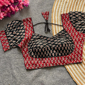 Ajrakh Cotton Halter Neck Blouse for Women | Party Wear