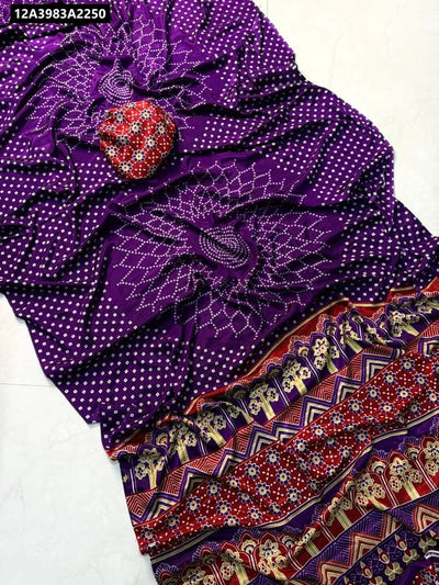 Buy Ajrakh Crepe Gajji Silk Saree for Women Online | Authentic Festive & Casual Ethnic Wear