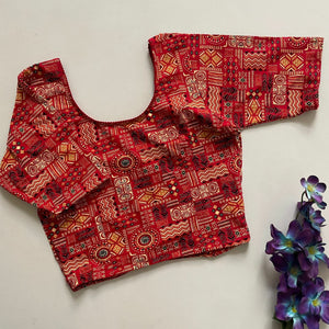 Ajrakh Print Cotton Blouse for Women | Ethnic Wear