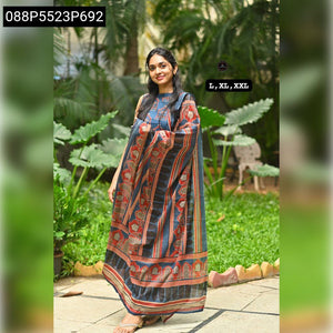 Ajrakh Print Cotton Palazzo Kurti Set for Women's | Casual & Festive Wear