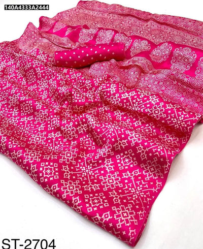 Buy AJRrakh Gajji Bandhej Soft Silk Saree for Women | Premium Traditional & Ethnic Wear Online